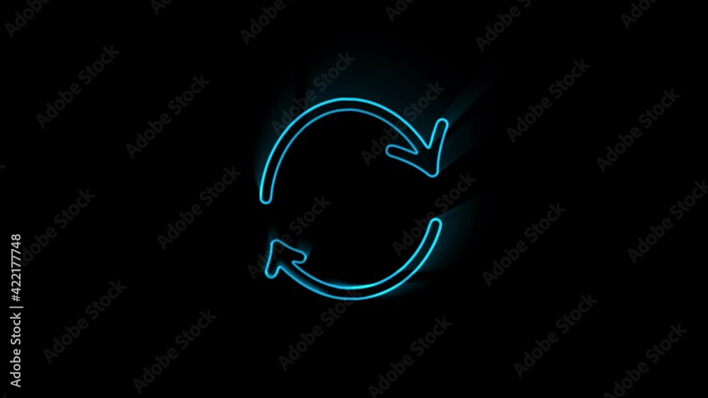 Glowing neon line Arrow icon isolated on black background. Direction Arrowhead symbol. Motion graphics Glowing neon line Arrow icon isolated on black background. Direction Arrowhead symbol. Motion graphics
