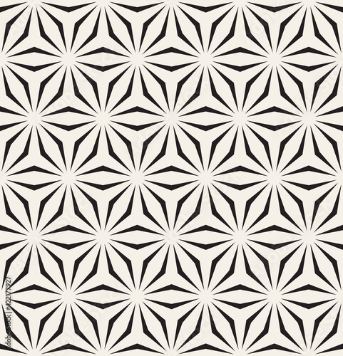 Vector seamless pattern. Modern stylish texture. Repeating geometric tiles. Linear hexagonal stars.