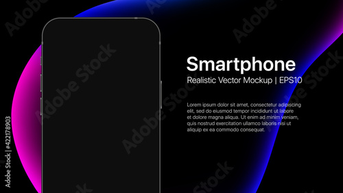 iPhone presentation mockup slide with liquid bubble. Vector illustration