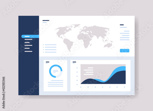 infographic dashboard template with graph statistics data analysis information graphic financial administration