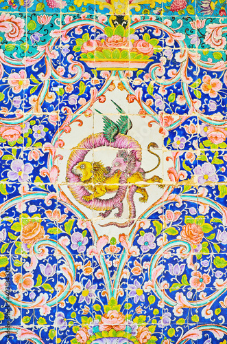 Animalistic motives in decor of Golestan, Iran, Iran photo