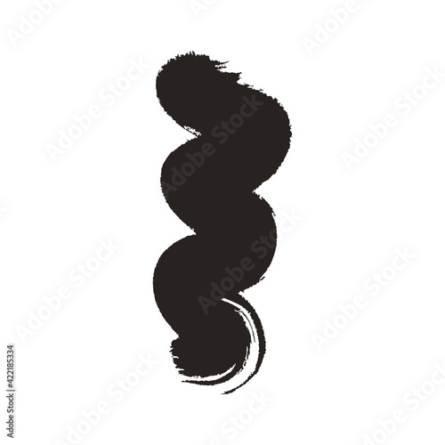 Curved Brush Stroke . Vector Logo Design Template. Grunge Shapes . illustration on white background.
