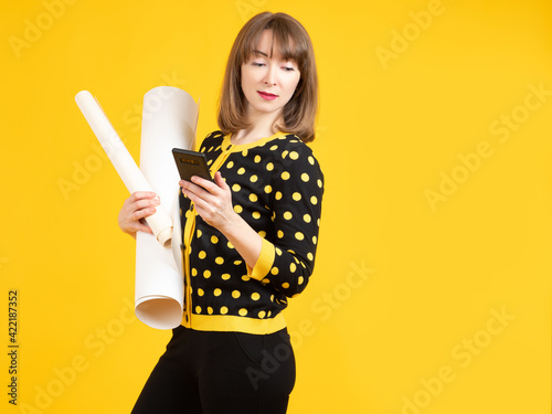 Businesswoman with a phone ...