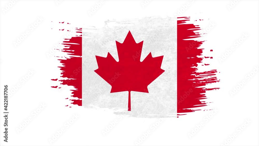 Stroke brush the national flag of Canada in stop motion effect. Canada flag brush strokes art background. Stroke brush the national flag of Canada in stop motion effect. Canada flag brush strokes art background.