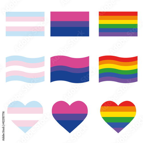 Flags and hearts for LGBT pride