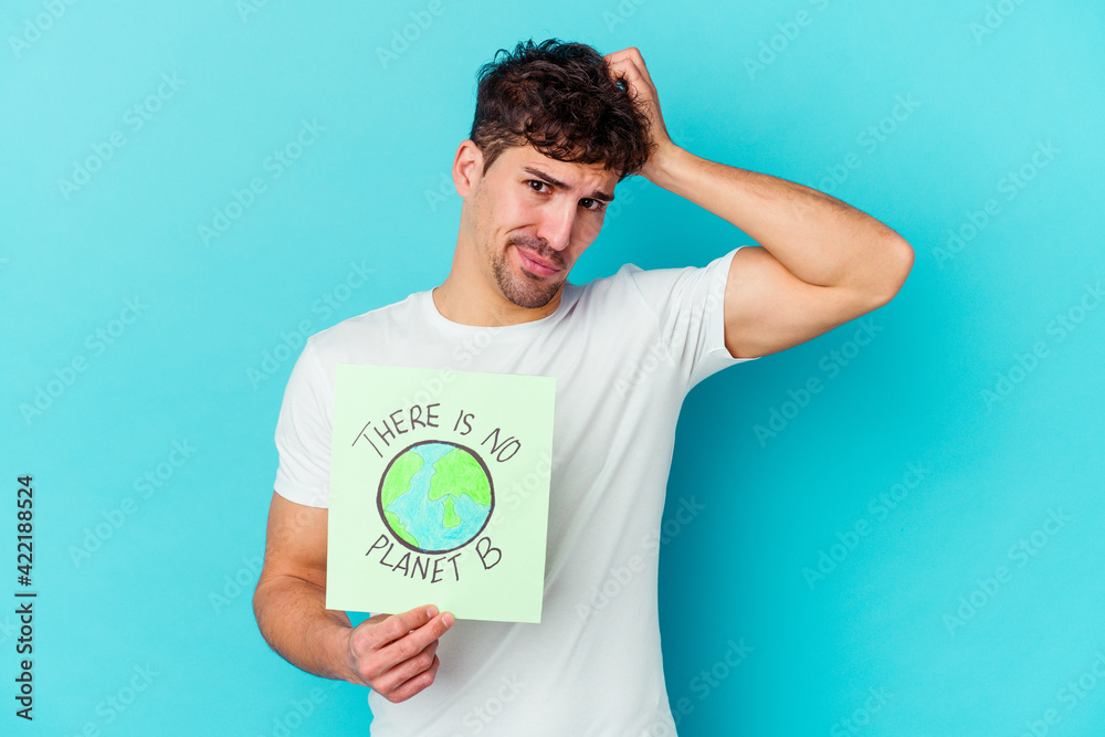 Young caucasian man isolated on white background being shocked, she has remembered important meeting. Young caucasian man isolated on white background being shocked, she has remembered important meeting.