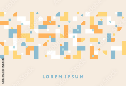 Various figures are composed like a mosaic. Simple pattern design template.