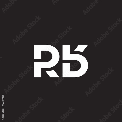 abstract letter rb simple geometric simple flat symbol logo vector