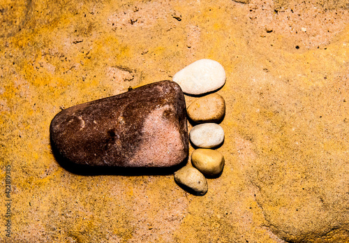 Photography stones on the sand