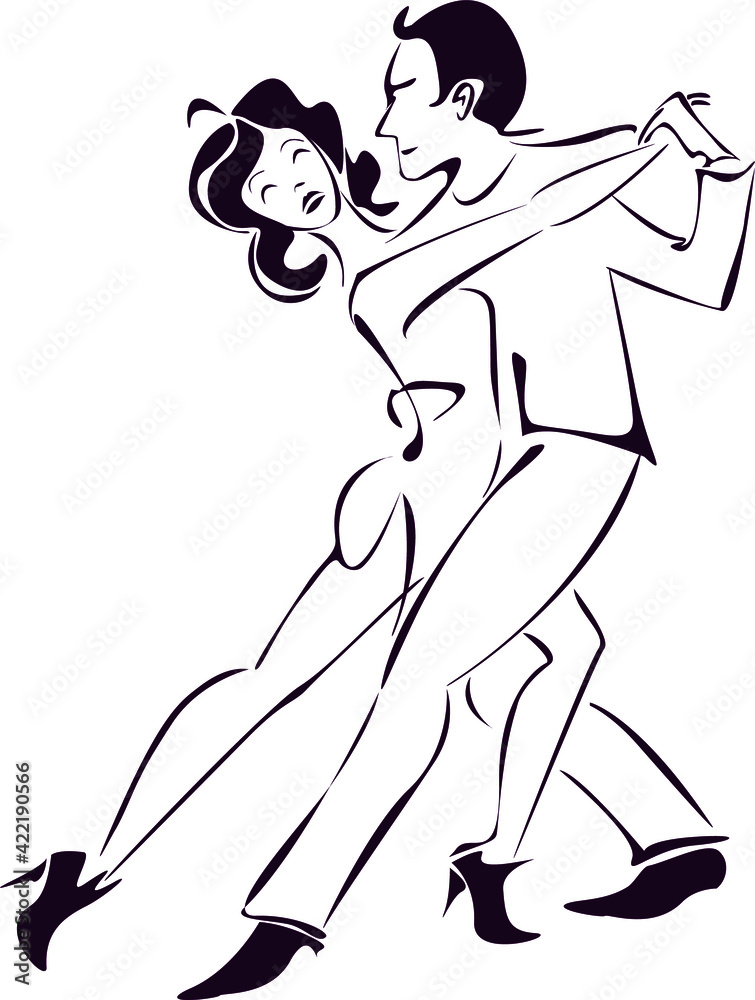Fototapeta premium the dancing couple. Tango vector