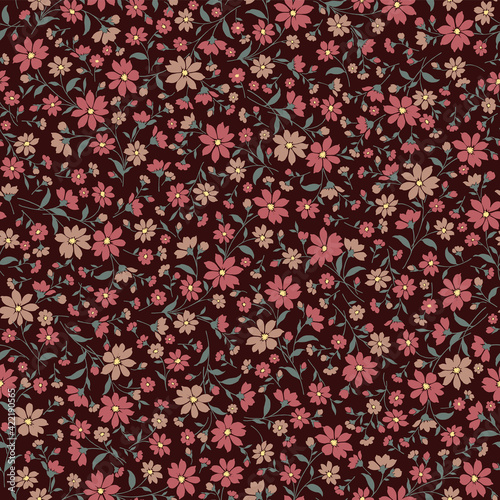 Seamless and liberty style cute floral pattern,