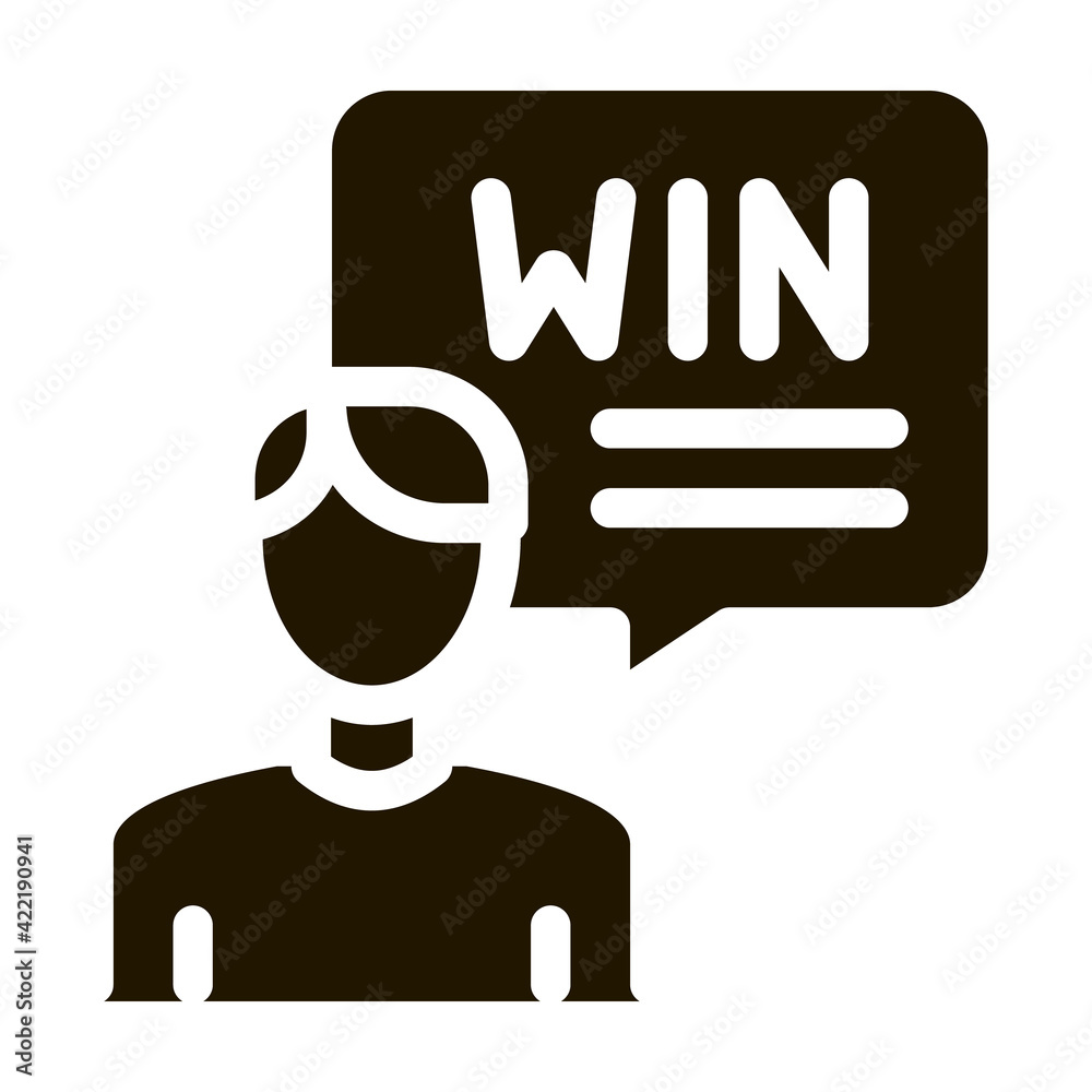 Winner Man Icon Vector Glyph Illustration Winner Man Icon Vector Glyph Illustration