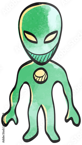 Watercolor style icon Alien