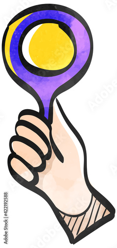 Watercolor style icon Bidder hand