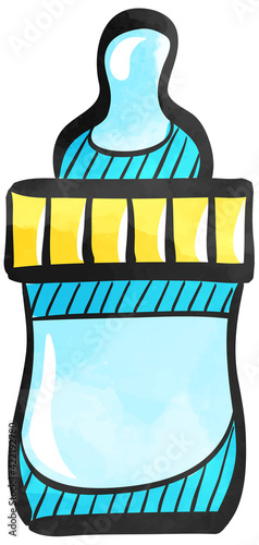 Watercolor style icon Milk bottle