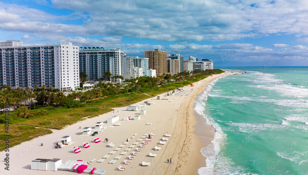 aerial view of South Beach, Miami, Florida
