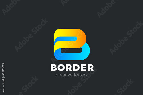 Free Download Letter B Logo design Corporate Business Technology Media vector template Ribbon style. - GFXLoad