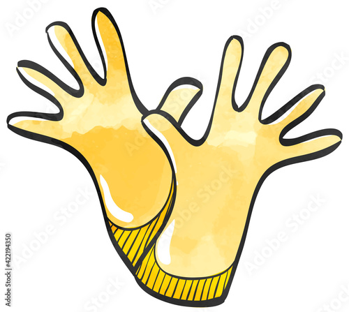 Watercolor style icon Cleaning glove