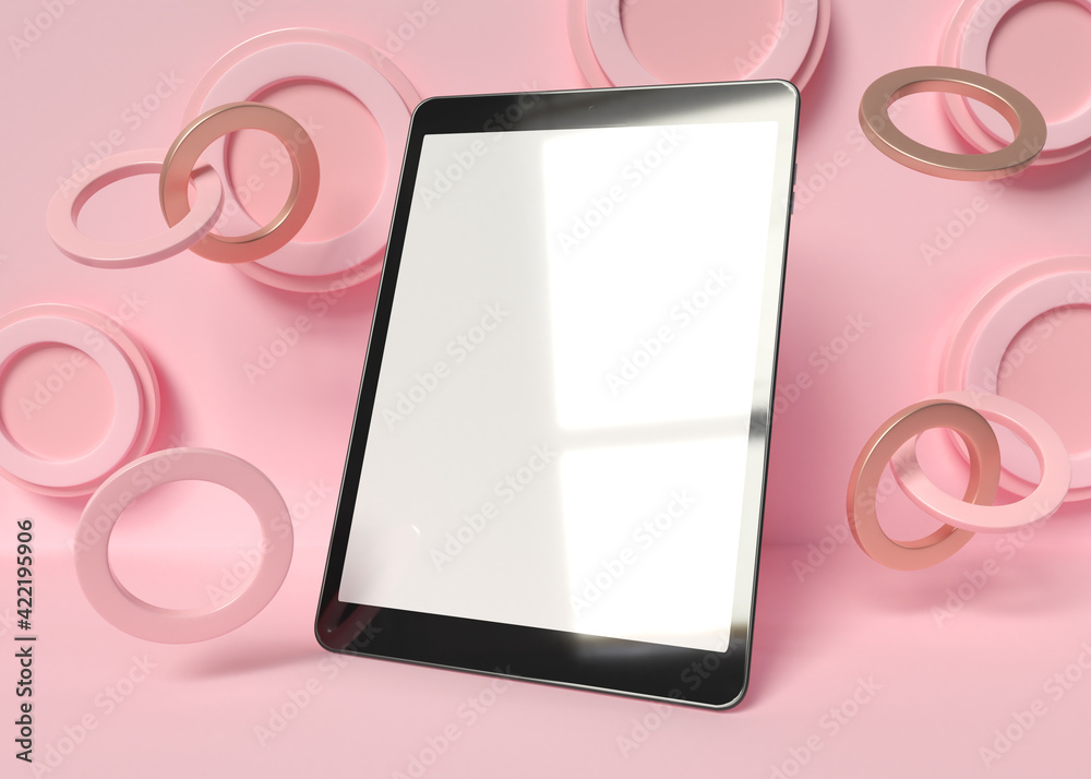 3D Illustration. Digital tablet with blank screen. 3D Illustration. Digital tablet with blank screen.