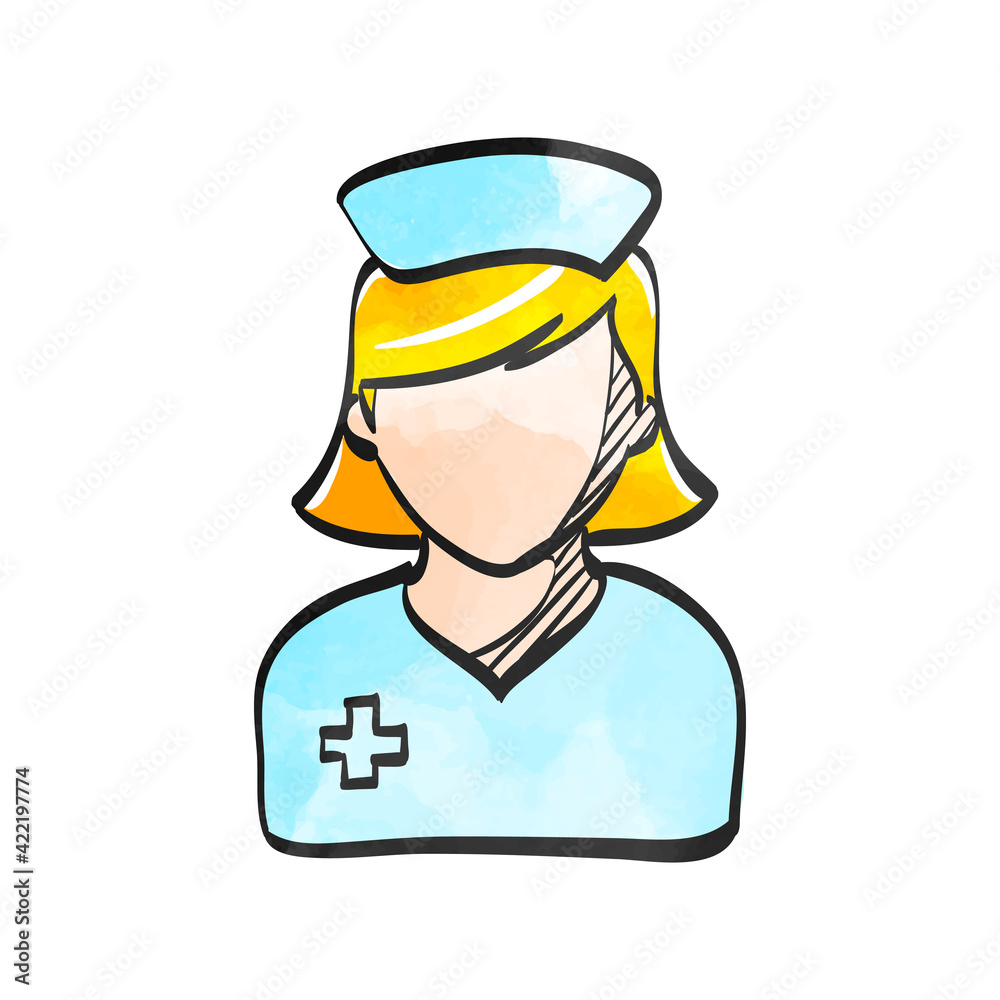 Watercolor style icon Nurse