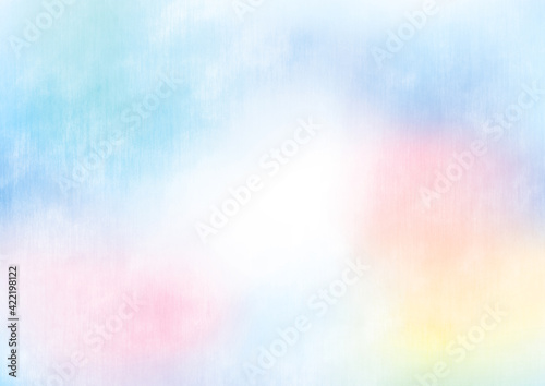 水彩虹色のグラデーション背景