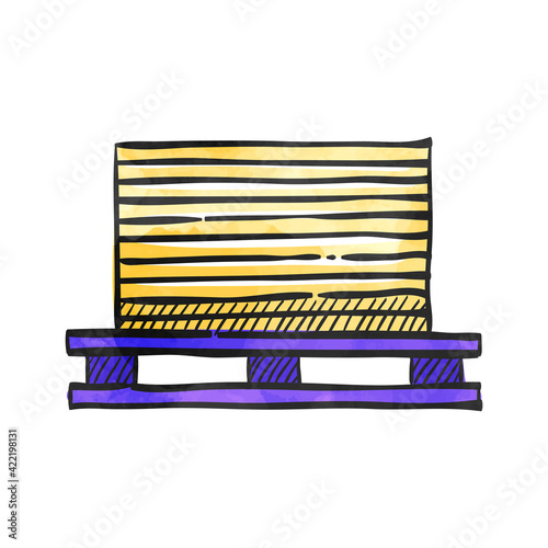 Watercolor style icon Printing stack