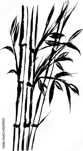 Fototapeta Naklejka Na Ścianę i Meble -  墨で描いた竹