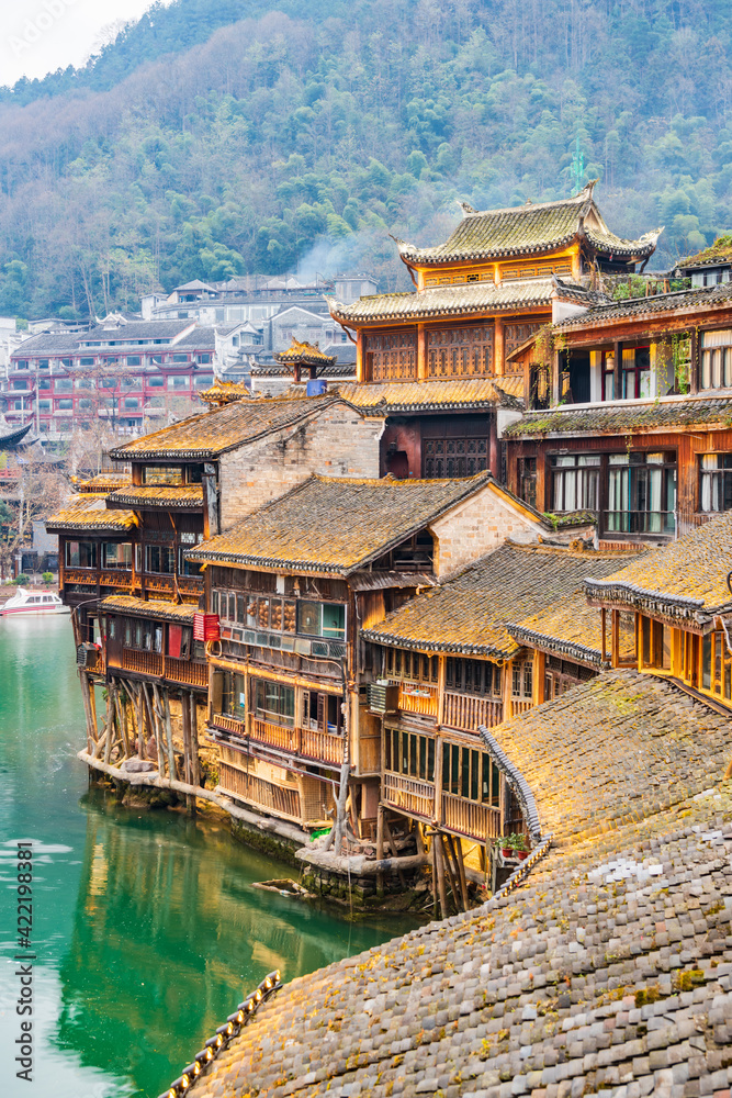 The ancient city of Phoenix in Xiangxi early in the morning The ancient city of Phoenix in Xiangxi early in the morning
