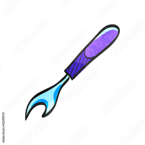 Watercolor style icon Seam ripper