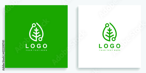 Eco, Nature Leaf Technology Logo. Modern logo icon symbol template vector design