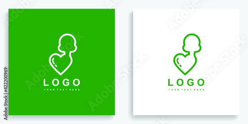 Heart Love Tree Nature Icon Symbol Logo. Modern logo icon template vector design