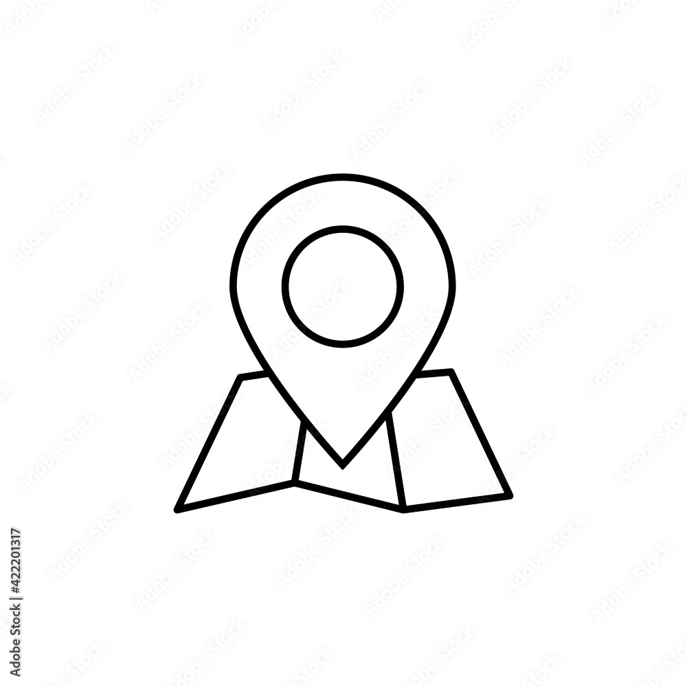 map marker, location marker icon in flat black line style, isolated on white map marker, location marker icon in flat black line style, isolated on white