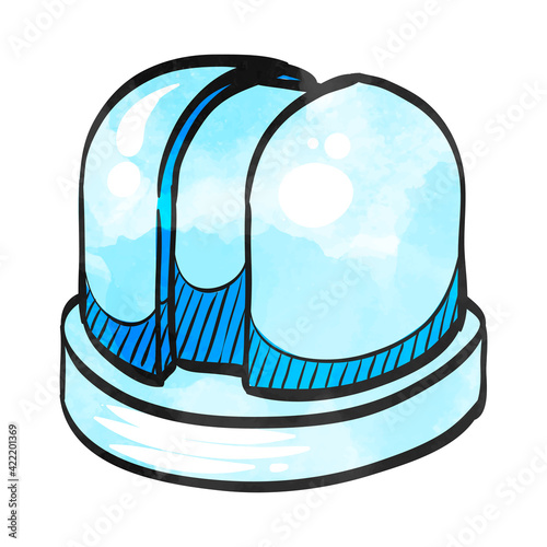Watercolor style icon Earth telescope