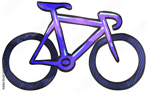 Watercolor style icon Track bicycle