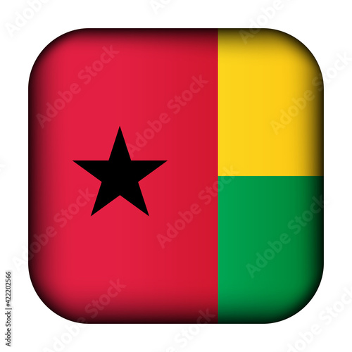 Free Download Glass light ball with flag of Guinea-Bissau. Squared template icon. National symbol. Glossy realistic cube, 3D abstract vector illustration highlighted. Big quadrate, foursquare - GFXLoad