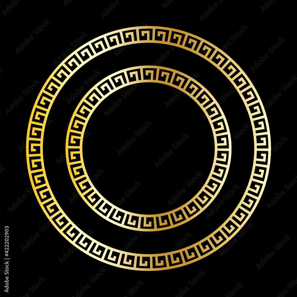 Retro greek ornament. Design element. Vector illustration design. Black background. Stock image.