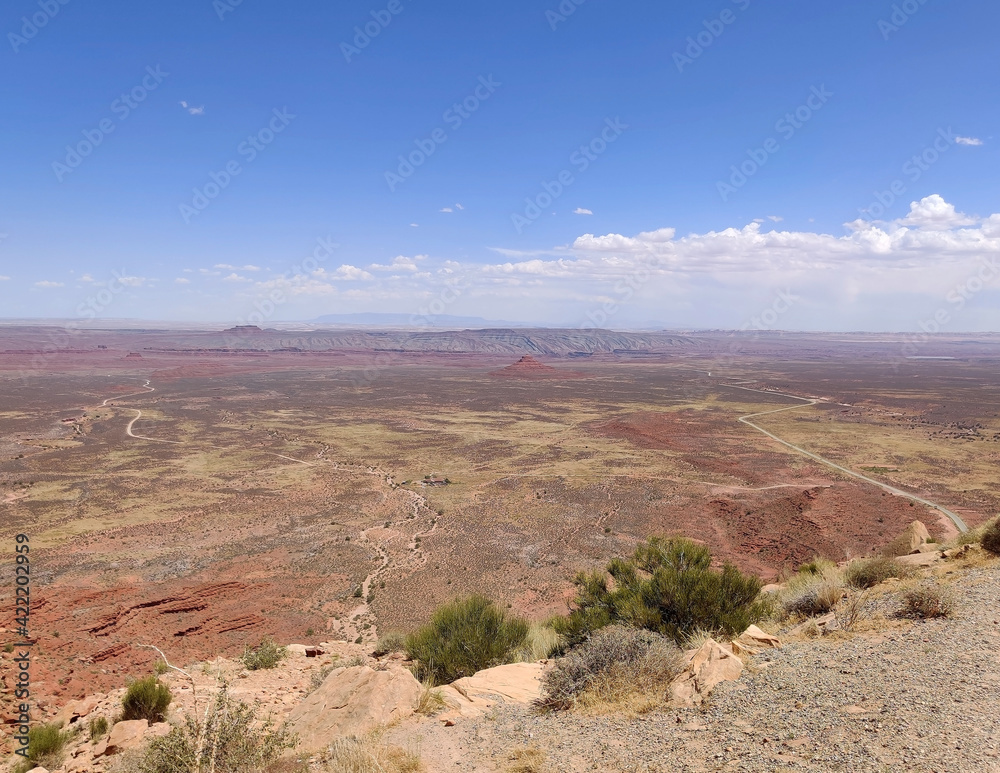 Amazing view from Moki Dunway of the Valley of the Gods in Utah