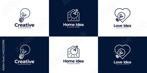 abstract logo set of creative bulb Logo Design inspiration