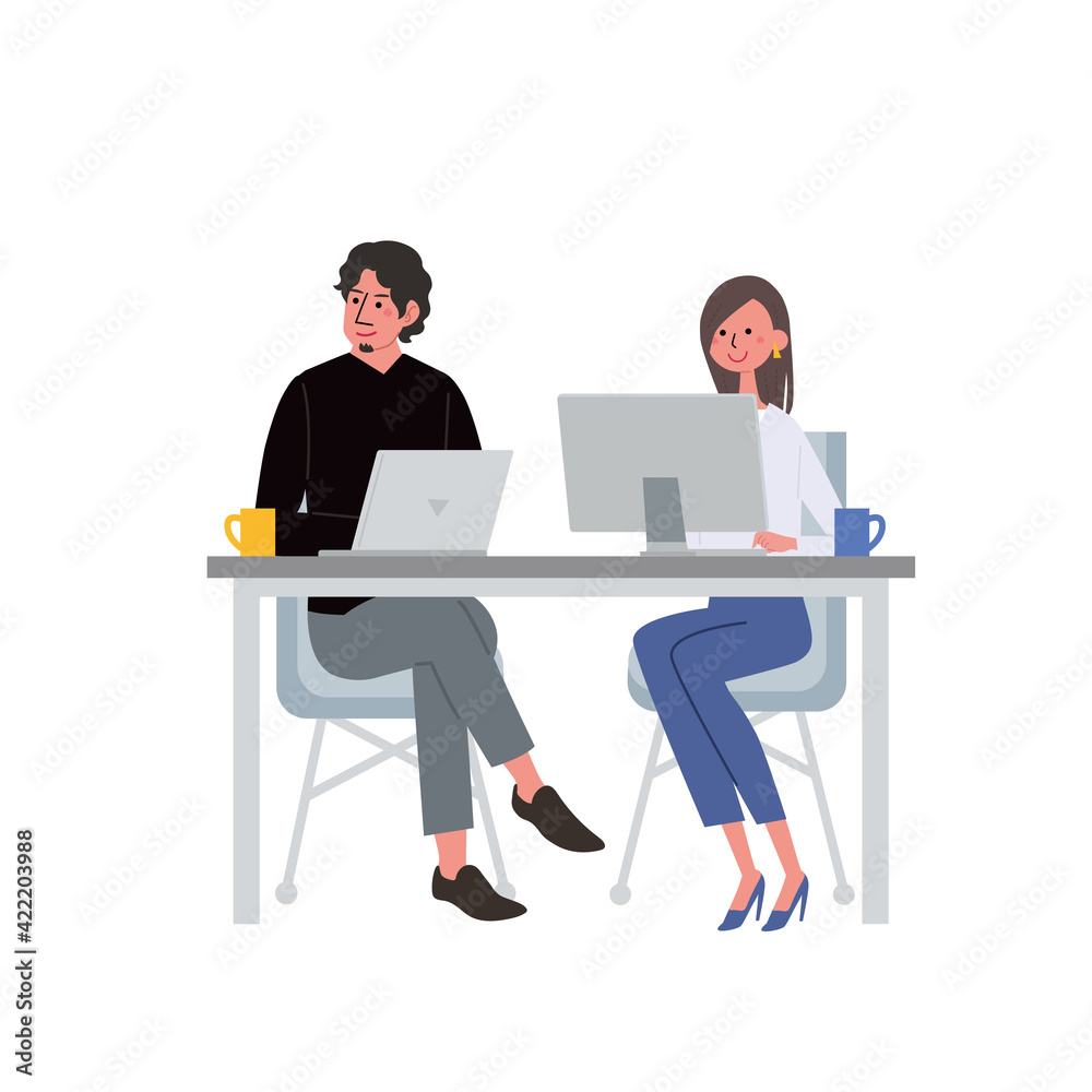 Itコミュニケーション ビジネスコンセプト テレワークのイラスト Stock Vector Adobe Stock