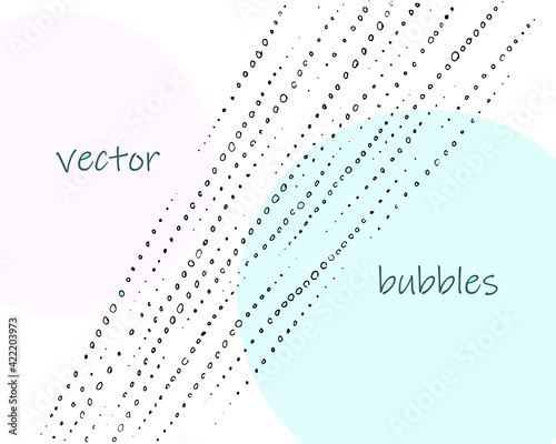 Black and white isolated bubbles blobs rain drops. Hand drawn simple vector sketch, line, ink