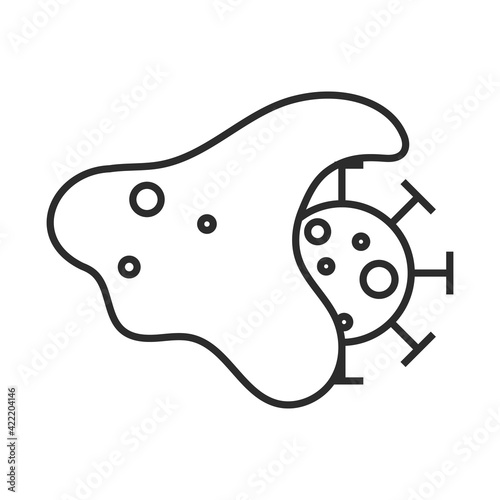 Immune response concept icon in thin outline.