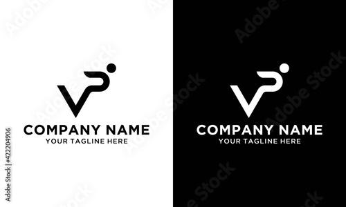 Abstract letter VP people logo. This logo icon 