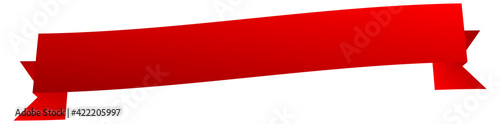 Banner, plaque or tag, label shape. Oblong, long rectangular banner, ribbon as promotion element