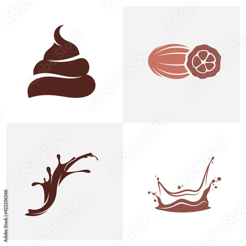 Set of Chocolate logo design vector illustration, Creative Chocolate logo design concept template, symbols icons