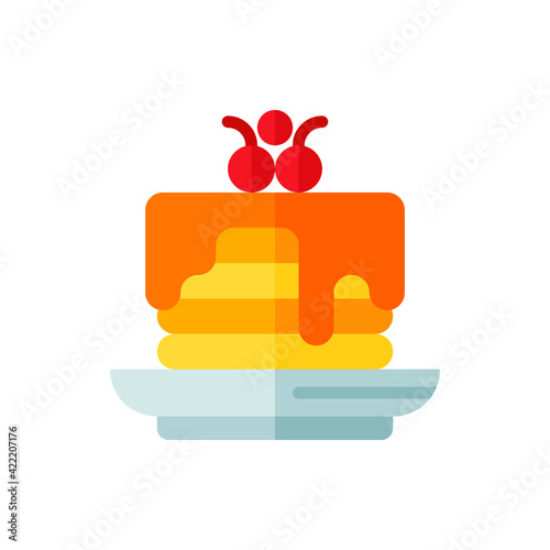 Pancake Flat Icon Logo Illustration Vector Isolated. Fast Food and Restaurant Icon-Set. Suitable for Web Design, Logo, App, and Upscale Your Business.