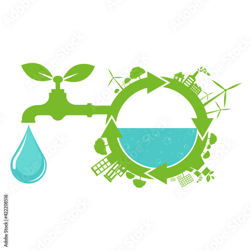 World Water Day Save Nature Concept Stock Vector