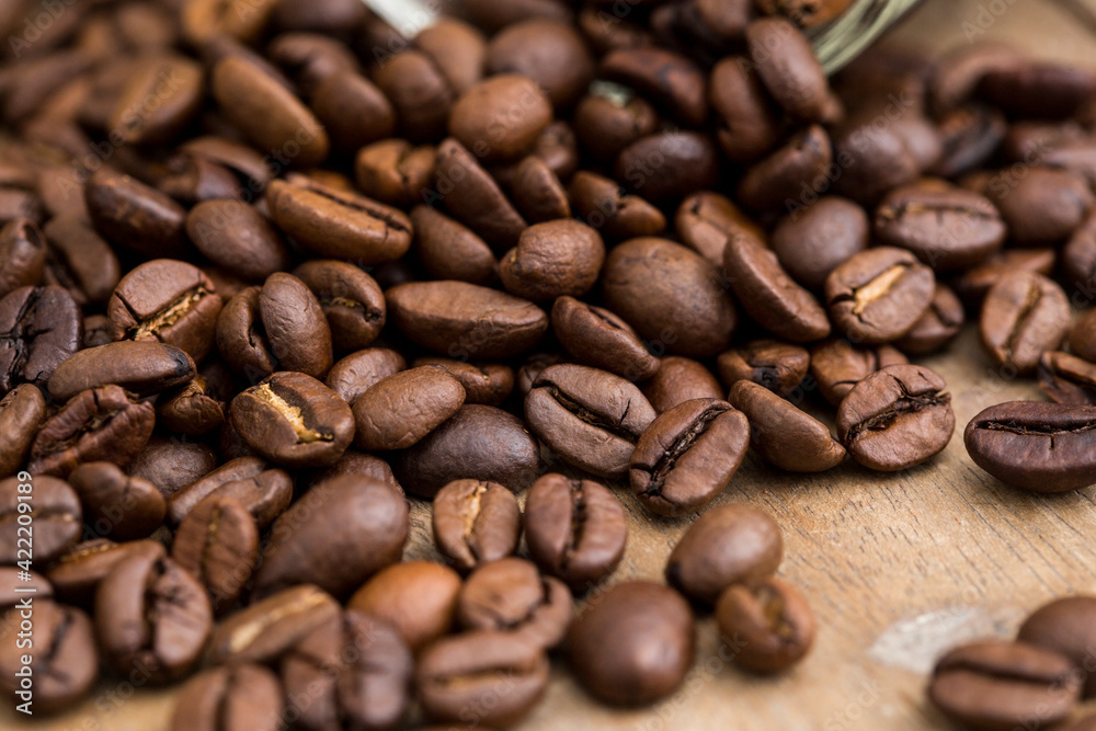 coffee beans on table coffee beans on table