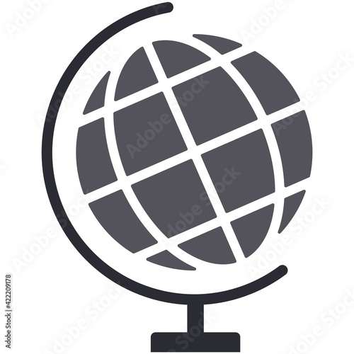 Terrestrial world globe vector  school earth map on white