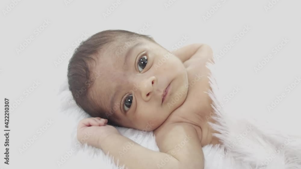 New Born Baby Girl playing in summer morning New Born Baby Girl playing in summer morning