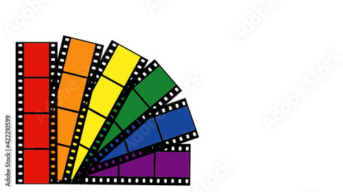negative photography colors of the LGBT flag